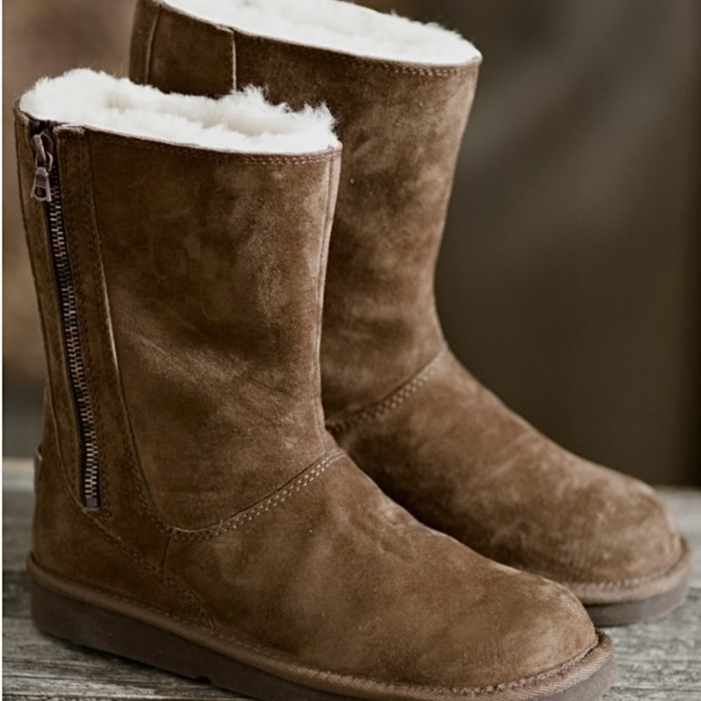 UGG Mayfaire Suede Boots with Side Zippers